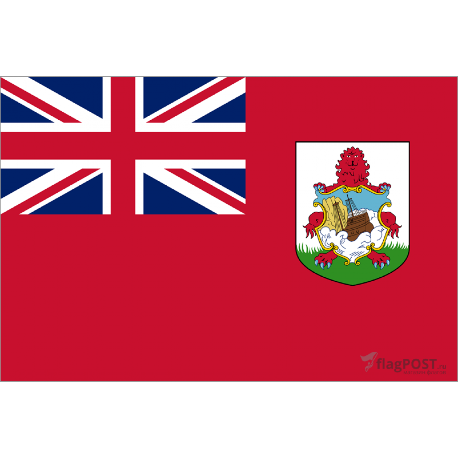 Флаг Бермудских островов (100x150 см., полиэфирный шелк, сублимационная печать, прошит по периметру, карман слева)