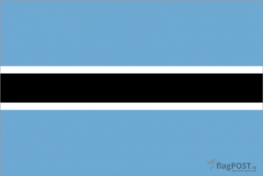 Флаг страны Ботсвана (100x150 см., полиэфирный шелк, прямая печать, прошит по периметру, карман слева)