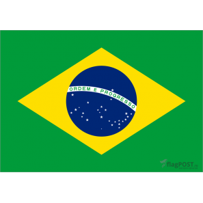 Флаг страны Бразилия (15x22 см., полиэфирный шелк, сублимационная печать, карман слева)