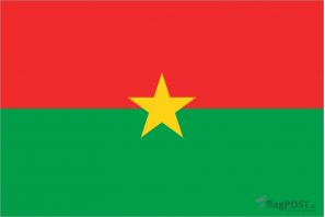 Флаг страны Буркина-Фасо (100x150 см., полиэфирный шелк, прямая печать, прошит по периметру, карман слева)