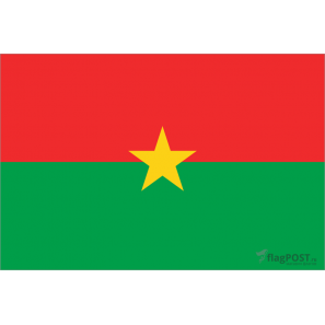 Флаг страны Буркина-Фасо (15x22 см., полиэфирный шелк, сублимационная печать, карман слева)