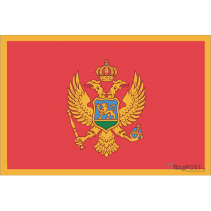 Флаг страны Черногория (15x22 см., полиэфирный шелк, сублимационная печать, карман слева)