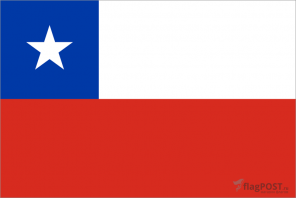 Флаг страны Чили (100x150 см., полиэфирный шелк, прямая печать, прошит по периметру, карман слева)