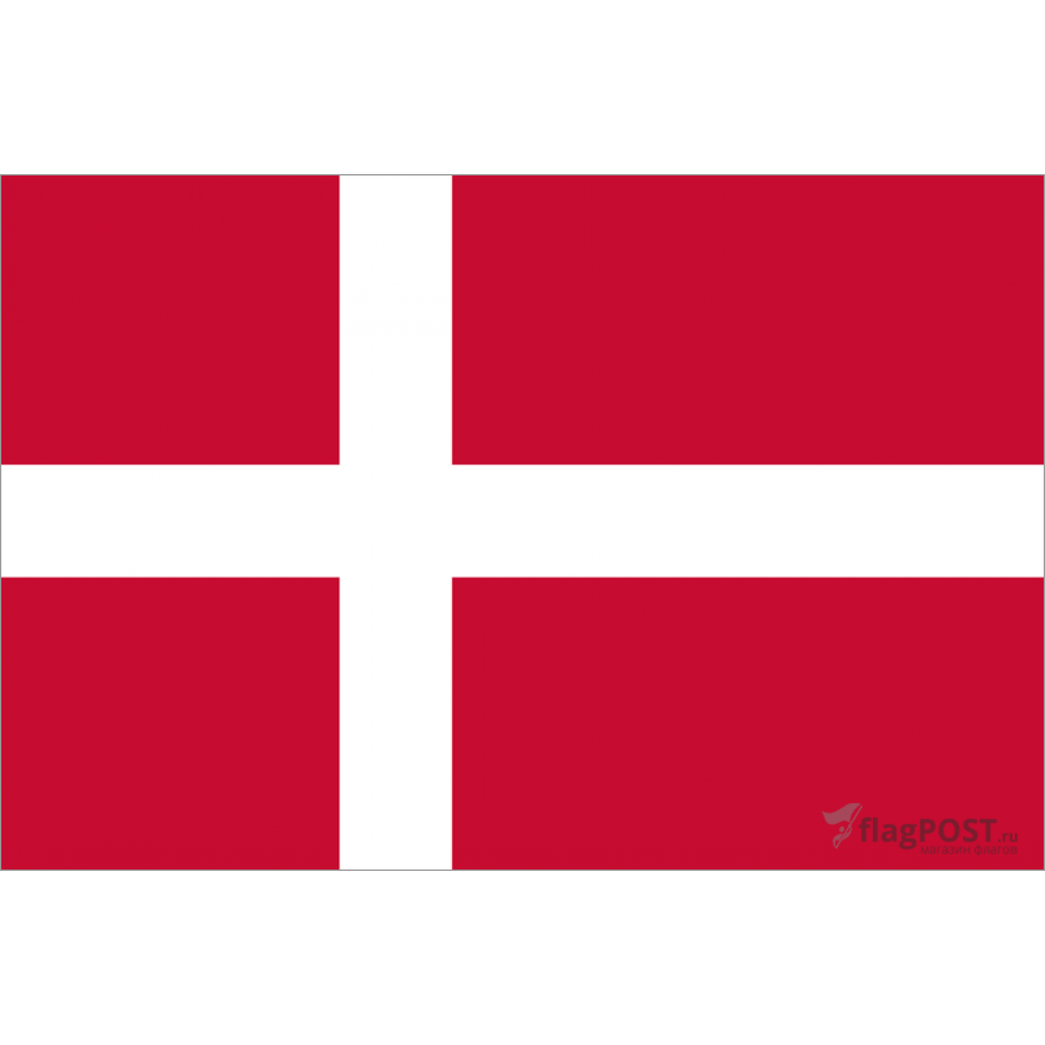 Флаг страны Дания (100x150 см., флажная сетка, прямая печать, прошит по периметру, карман слева)