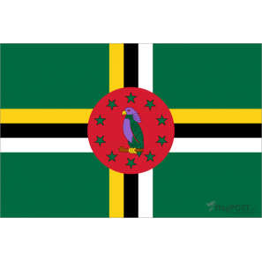 Флаг страны Доминика (15x22 см., полиэфирный шелк, сублимационная печать, карман слева)