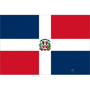 Флаг страны Доминиканская Республика (15x22 см., полиэфирный шелк, сублимационная печать, карман слева)