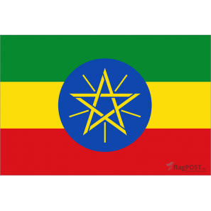 Флаг страны Эфиопия (15x22 см., полиэфирный шелк, сублимационная печать, карман слева)