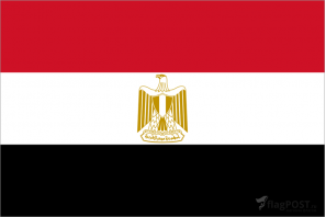 Флаг страны Египет (100x150 см., полиэфирный шелк, прямая печать, прошит по периметру, карман слева)