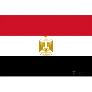 Флаг страны Египет (15x22 см., полиэфирный шелк, сублимационная печать, карман слева)