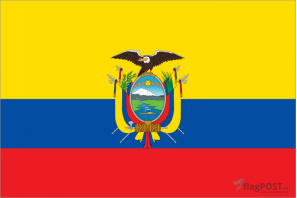 Флаг страны Эквадор (100x150 см., полиэфирный шелк, сублимационная печать, прошит по периметру, карман слева)
