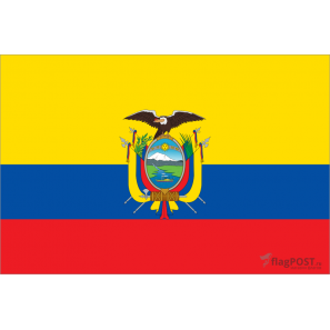 Флаг страны Эквадор (15x22 см., полиэфирный шелк, сублимационная печать, карман слева)