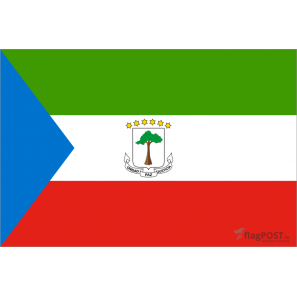 Флаг страны Экваториальная Гвинея (15x22 см., полиэфирный шелк, сублимационная печать, карман слева)