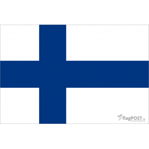 Флаг страны Финляндия (15x22 см., полиэфирный шелк, сублимационная печать, карман слева)