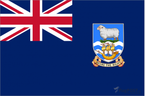 Флаг Фолклендских островов (100x150 см., полиэфирный шелк, сублимационная печать, прошит по периметру, карман слева)