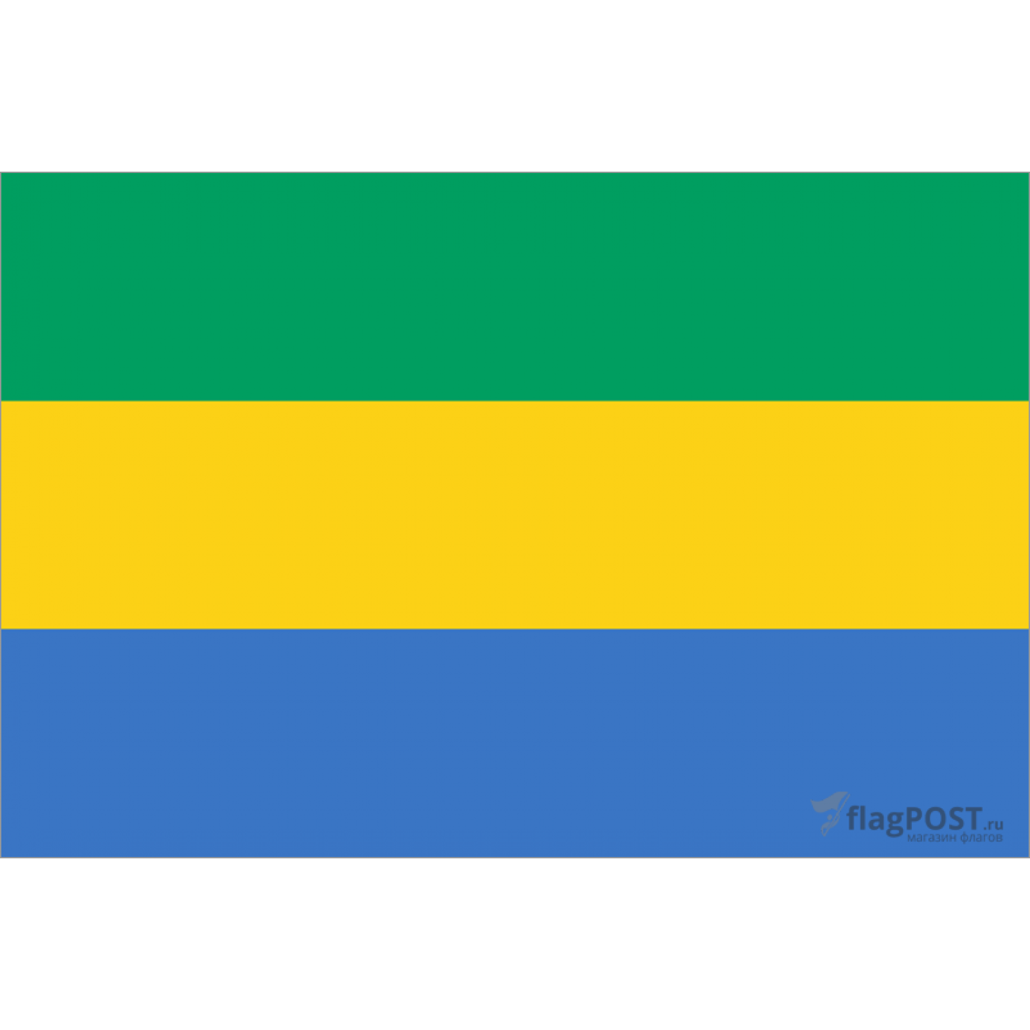 Флаг страны Габон (15x22 см., полиэфирный шелк, сублимационная печать, карман слева)