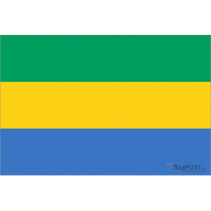 Флаг страны Габон (15x22 см., полиэфирный шелк, сублимационная печать, карман слева)
