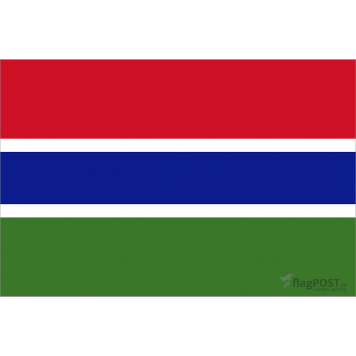Флаг страны Гамбия (15x22 см., полиэфирный шелк, сублимационная печать, карман слева)