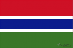Флаг страны Гамбия (100x150 см., полиэфирный шелк, прямая печать, прошит по периметру, карман слева)