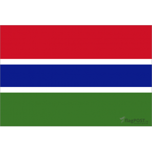 Флаг страны Гамбия (15x22 см., полиэфирный шелк, сублимационная печать, карман слева)