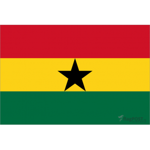 Флаг страны Гана (15x22 см., полиэфирный шелк, сублимационная печать, карман слева)