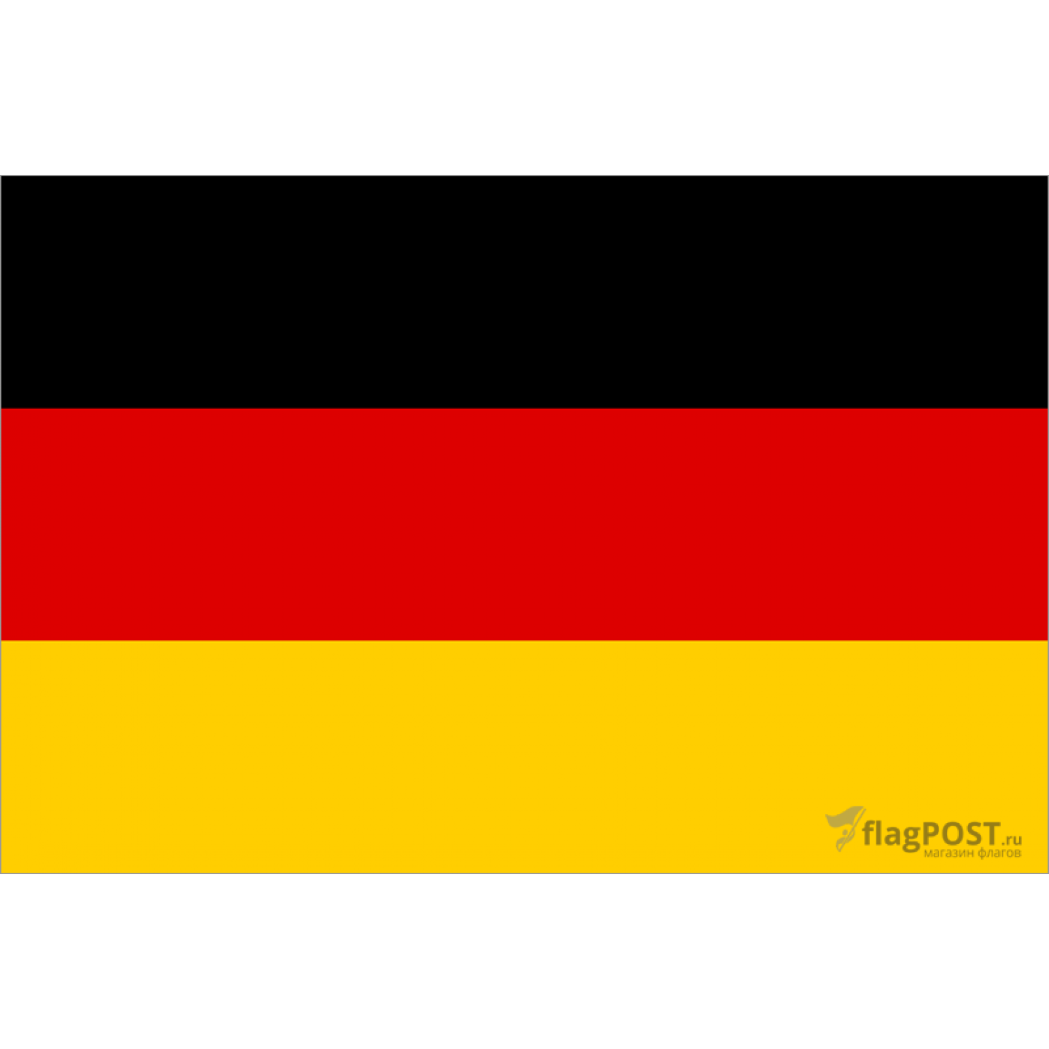 Флаг страны Германия (100x150 см., полиэфирный шелк, сублимационная печать, прошит по периметру, карман слева)