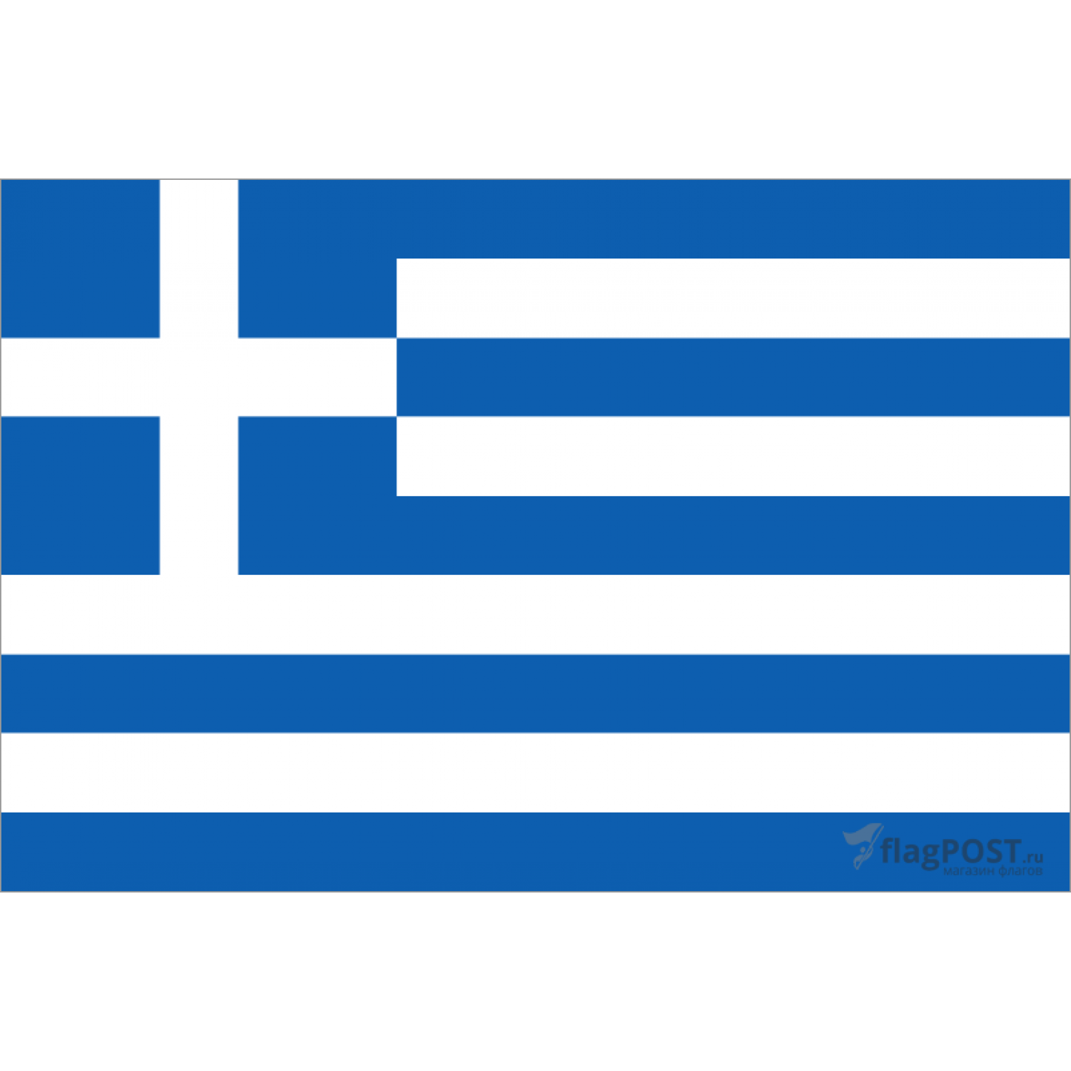 Флаг страны Греция (90x135 см., полиэфирный шелк, прямая печать, прошит по периметру, карман слева)