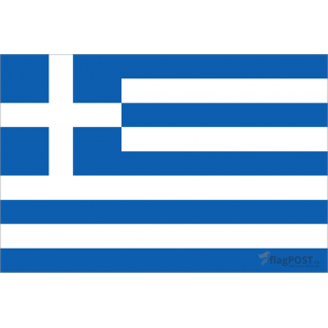 Флаг страны Греция (15x22 см., полиэфирный шелк, сублимационная печать, карман слева)