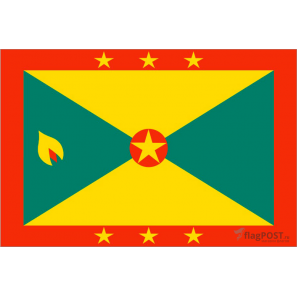 Флаг страны Гренада (15x22 см., полиэфирный шелк, сублимационная печать, карман слева)
