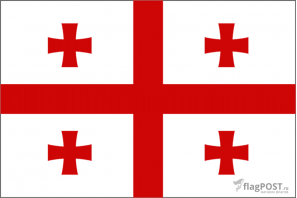 Флаг страны Грузия (100x150 см., полиэфирный шелк, прямая печать, прошит по периметру, карман слева)