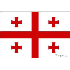 Флаг страны Грузия (15x22 см., полиэфирный шелк, сублимационная печать, карман слева)