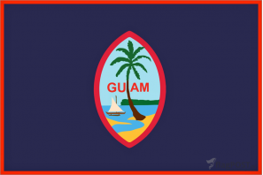 Флаг страны Гуам (100x150 см., полиэфирный шелк, прямая печать, прошит по периметру, карман слева)