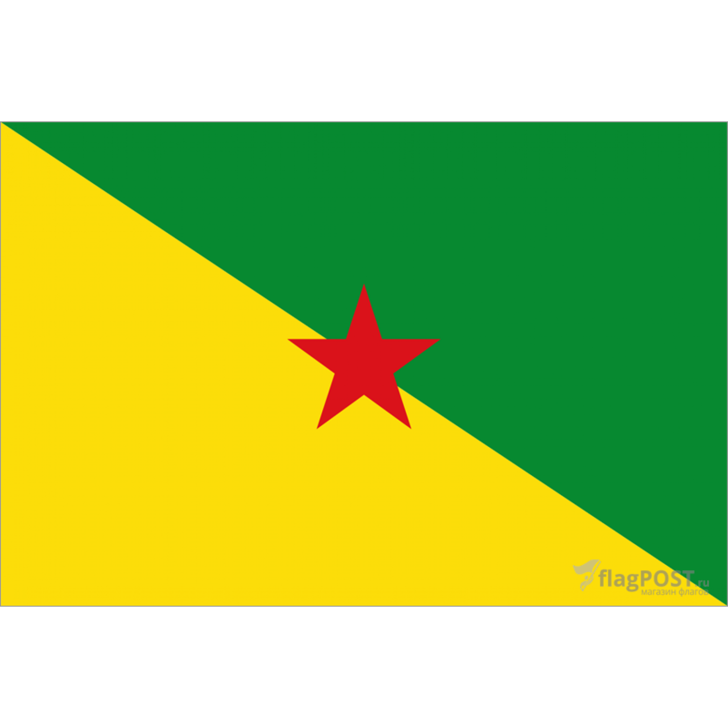 Флаг страны Гвиана (70x105 см., полиэфирный шелк, прямая печать, прошит по периметру, карман слева)