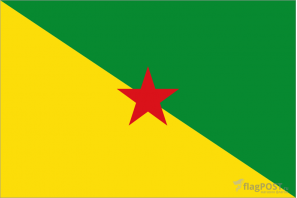 Флаг страны Гвиана (100x150 см., полиэфирный шелк, прямая печать, прошит по периметру, карман слева)