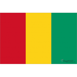 Флаг страны Гвинея (15x22 см., полиэфирный шелк, сублимационная печать, карман слева)