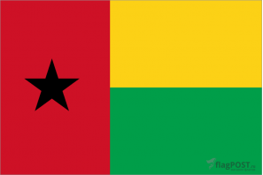Флаг страны Гвинея-Бисау (100x150 см., полиэфирный шелк, прямая печать, прошит по периметру, карман слева)
