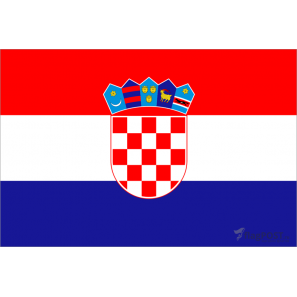 Флаг страны Хорватия (15x22 см., полиэфирный шелк, сублимационная печать, карман слева)