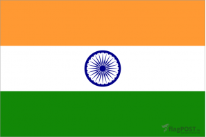 Флаг страны Индия (100x150 см., полиэфирный шелк, прямая печать, прошит по периметру, карман слева)