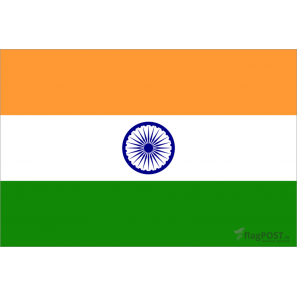 Флаг страны Индия (15x22 см., полиэфирный шелк, сублимационная печать, карман слева)