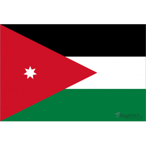 Флаг страны Иордания (15x22 см., полиэфирный шелк, сублимационная печать, карман слева)