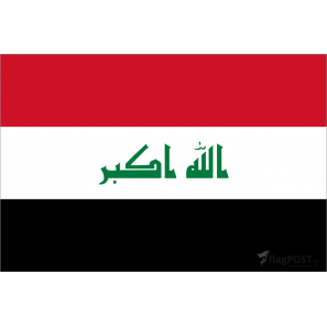 Флаг страны Ирак (15x22 см., полиэфирный шелк, сублимационная печать, карман слева)