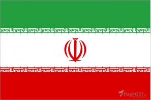 Флаг страны Иран (100x150 см., полиэфирный шелк, сублимационная печать, прошит по периметру, карман слева)