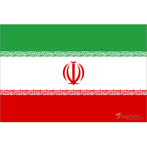 Флаг страны Иран (15x22 см., полиэфирный шелк, сублимационная печать, карман слева)