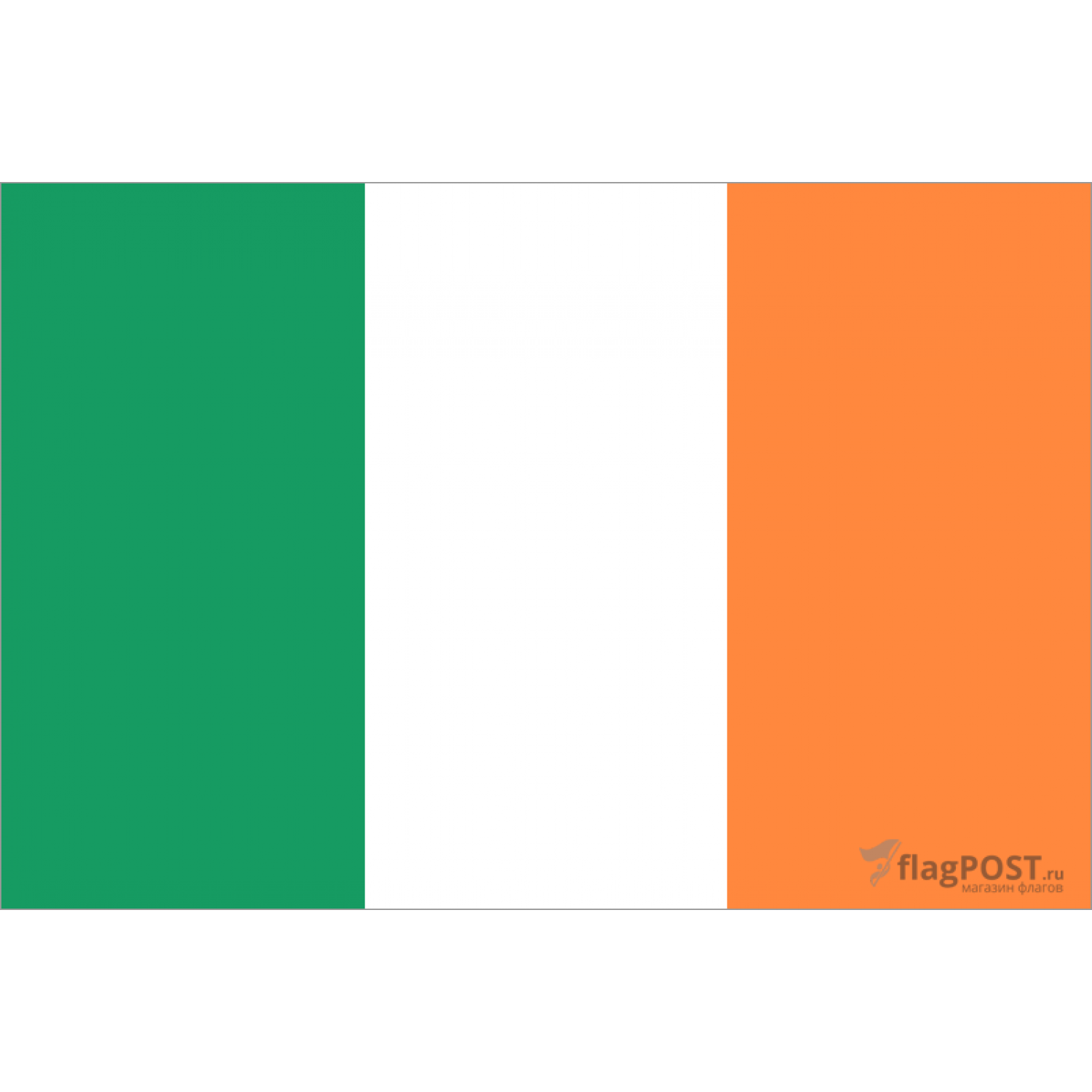 Флаг страны Ирландия (90x135 см., полиэфирный шелк, сублимационная печать, прошит по периметру, карман слева)