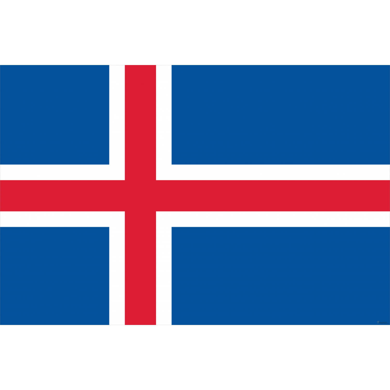 Флаг страны Исландия (70x105 см., полиэфирный шелк, сублимационная печать, прошит по периметру, карман слева)