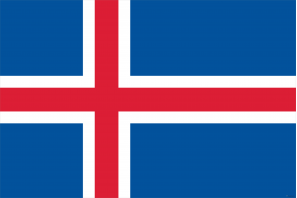 Флаг страны Исландия (100x150 см., полиэфирный шелк, сублимационная печать, прошит по периметру, карман слева)
