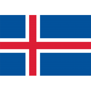 Флаг страны Исландия (15x22 см., полиэфирный шелк, сублимационная печать, карман слева)