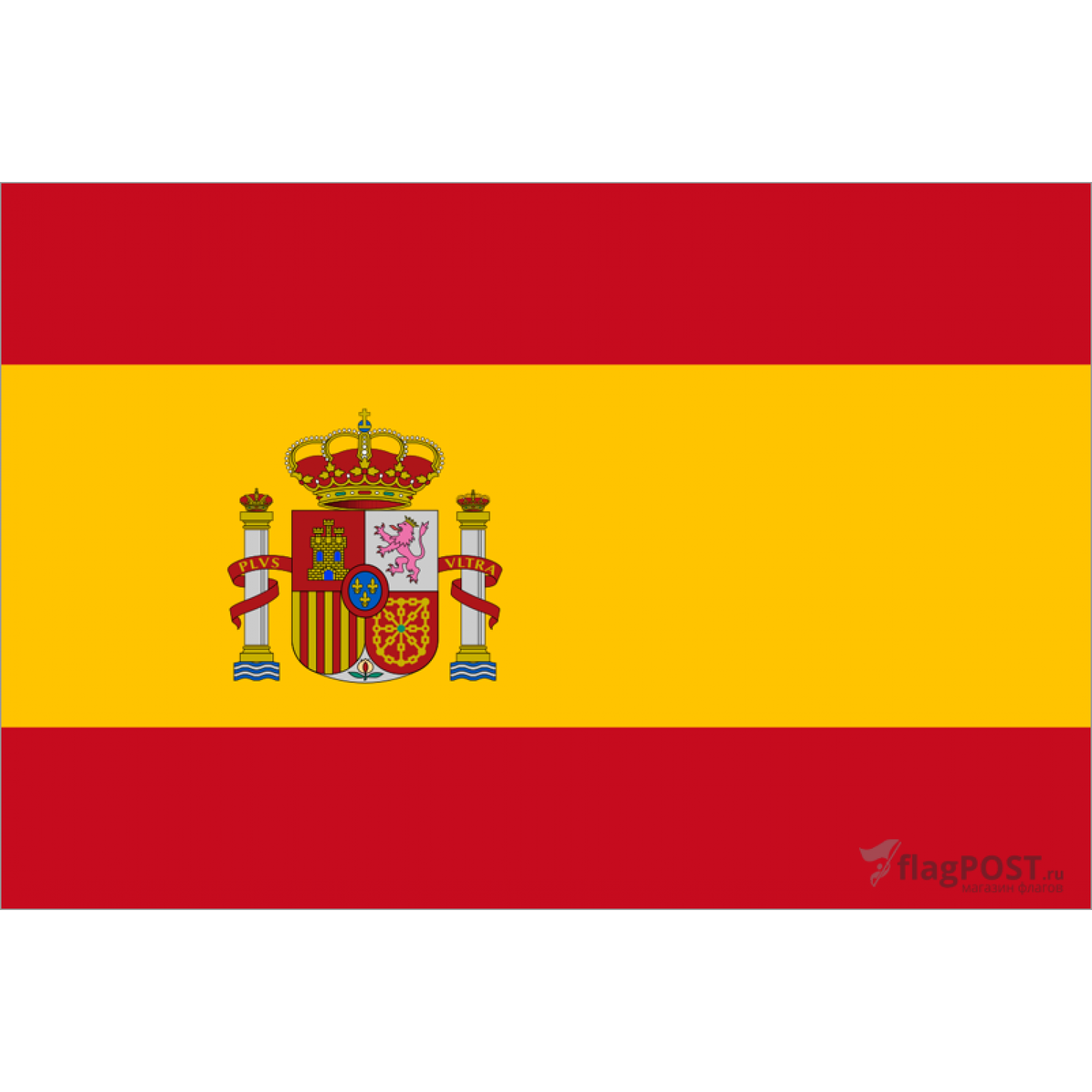 Флаг страны Испания (70x105 см., полиэфирный шелк, прямая печать, прошит по периметру, карман слева)
