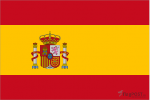 Флаг страны Испания (100x150 см., полиэфирный шелк, прямая печать, прошит по периметру, карман слева)