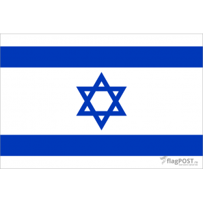 Флаг страны Израиль (15x22 см., полиэфирный шелк, сублимационная печать, карман слева)