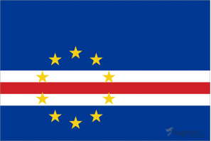 Флаг страны Кабо-Верде (100x150 см., полиэфирный шелк, прямая печать, прошит по периметру, карман слева)